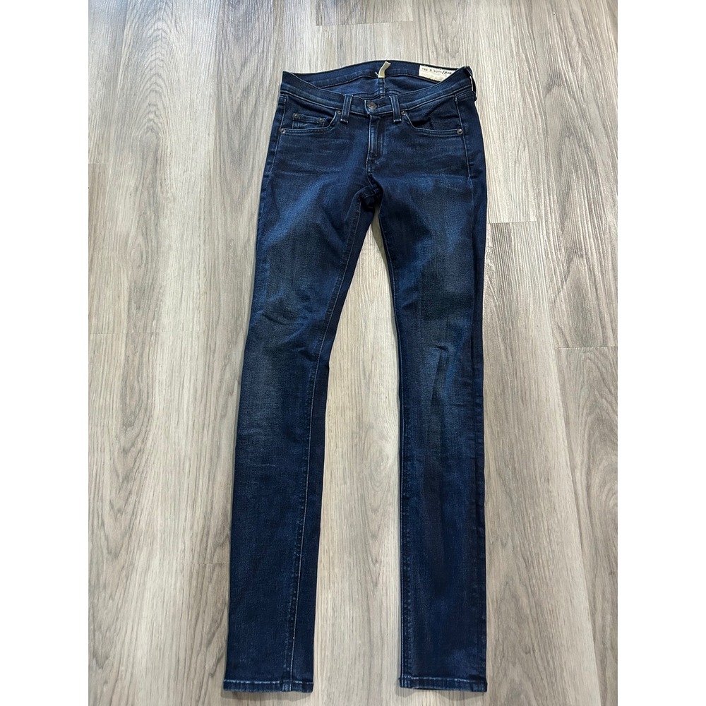 Rag & Bone Womens Skinny Coronado Jeans Cotton Blend 24 Dark Indigo Blue Denim